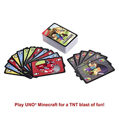 Mattel Games UNO Minecraft, Collectible Card Deck with 112 Cards, Card Game for Family Game Night, Use as Travel Game, Engaging Gift for Kids, 2 to 10 Players, Ages 7 and Up, FPD61