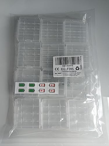 GTIWUNG 12 Pcs AA/AAA Cell Battery Storage Case Holder Box, Plastic Battery Case for Batteries and Rechargeable Batteries, Clear Color