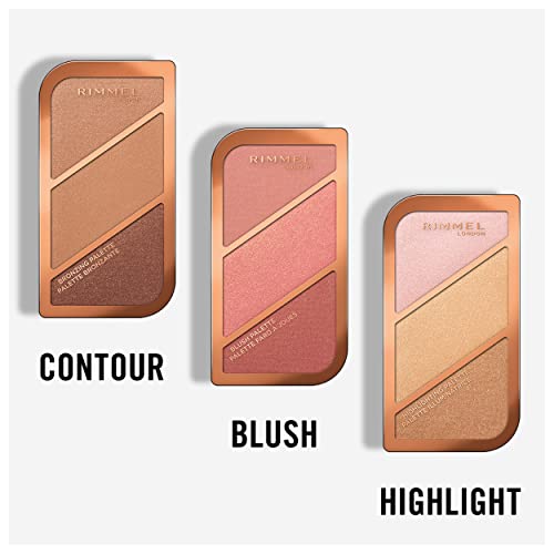 Rimmel London Sculpting Highlighter Palette 3-tone, Coral Glow, 18.5 g