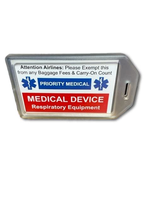 Flight Medical Device Tag Carry On Exemption - Respiratory Devices, Travel Supplies, Bag Tag, Luggage, Medical Alert