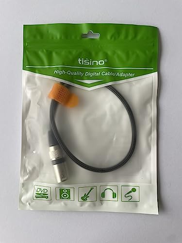 Tisino 3.5mm Mini jack to XLR Cable Unbalanced 1/8 inch Aux Stereo to XLR Male Adapter Microphone Cord - 50cm