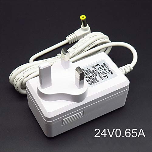 Buwei UK Plug 24V 0.65A Power Adapter with Indicator Light Home AC Adapter for Cameras