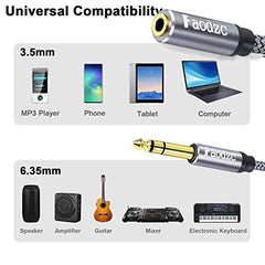 Faodzc 6.35mm to 3.5mm Headphone Adapter 3ft/ 1m,TRS 6.35mm 1/4 Male to 3.5mm 1/8 Female Stereo Jack Audio Extension Cable, 3.5 to 6.35 Audio Cable for Mixer Guitar Piano Amplifier Speaker and More