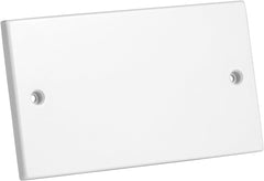 rhinocables Electrical Blanking Plate 2 (Two) Gang - White Gloss Plastic Finish (1, Double)