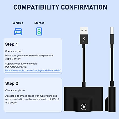 CarPlay Wireless Adapter for Factory Wired CarPlay 2024 Upgrade Plug & Play Wireless CarPlay Dongle Converts Wired to Wireless Fast and Easy Use Compatible with Cars from 2015 & iPhone iOS 10and