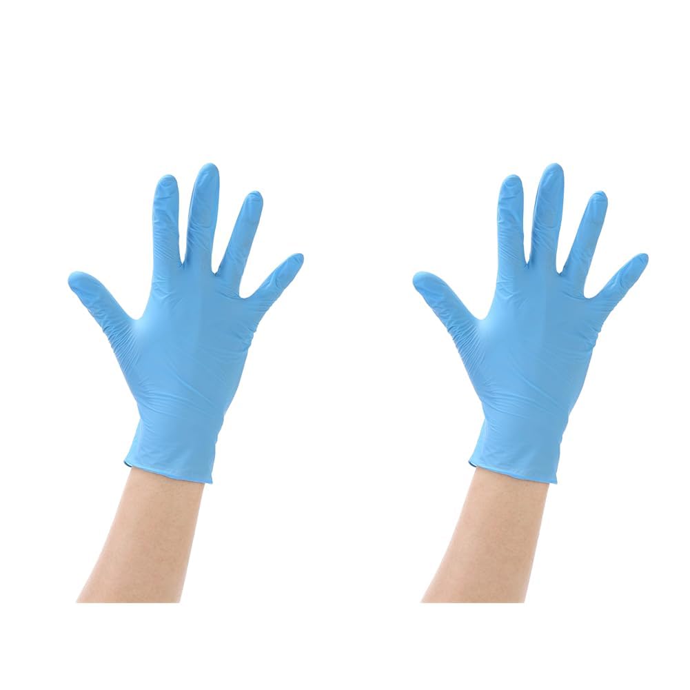 Disposable Nitrile Gloves, Powder Free, Blue, Size M (Pack of 200 Pieces)