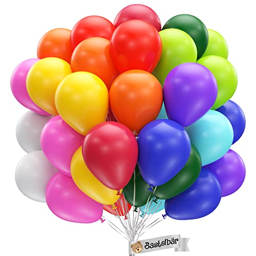 ORGANIC Balloons • [100 pieces] • MADE IN EUROPE • Happy birthday balloons • 100% NATURAL LATEX • Rainbow Balloons • 11 Colours party balloons • metallic balloons • latex balloons