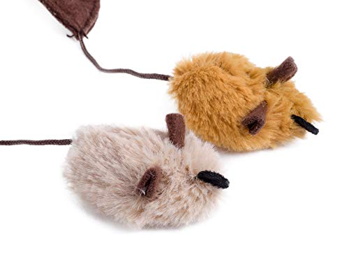 Petface Feather Tail Mice Cat Toy, Pack of 2