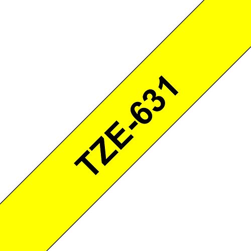 Brother TZe-631S - Black on yellow - Roll (1.2 cm x 4 m) 1 cassette(s) laminated tape - for Brother PT-D210, D600, H110, P-Touch PT-1005, D200, D450, E550, H110, P300, P900, P950