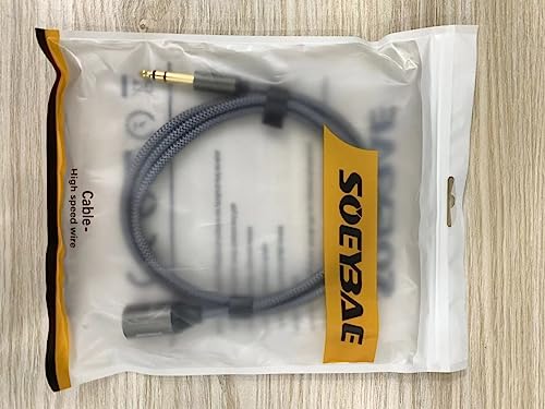 SOEYBAE 6.35mm (1/4 Inch) TRS Male to XLR Male 1.5M/5FT,Nylon Braid Balanced Interconnect Cord Patch Cable，for microphones, mixers, power amps