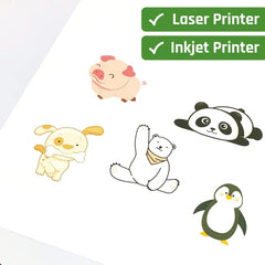 50 Sheets - Sticker Paper for Printer A4, Laser/Inkjet Printable - 297 x 210mm