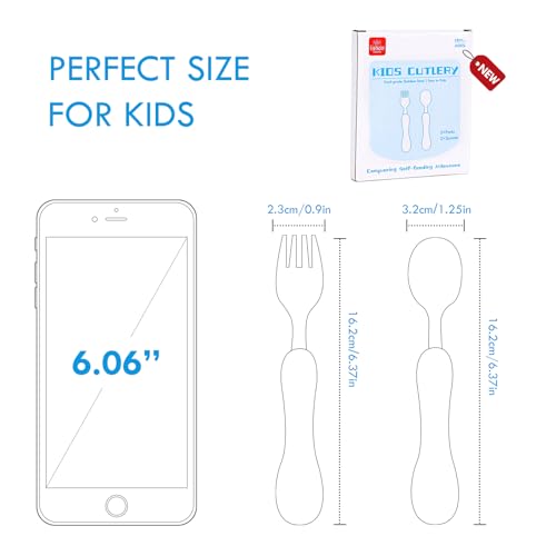 Lehoo Castle Toddler Cutlery, 6pcs Stainless Steel Unicorn Toddler Fork and Spoon Set, Children's Kids Cutlery Flatware, Incudes 3 x Spoons, 3 x Forks (No Knives)