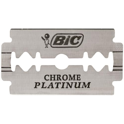 BIC Chrome Platinum Double Edge Safety Razor Disposable Single Blades (100 Pack)