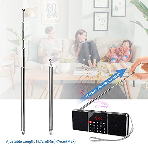 Bingfu FM Portable Radio Antenna DAB Telescopic Antenna TV Radio Antenna 2 Kit for DAB AM/FM Stereo Reception