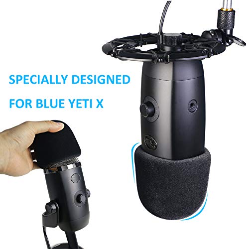 Flocked Foam Windscreen for Blue Yeti X - Mic Cover Pop Filter with Flocking Surface for Blue Yeti X Condenser Microphones by YOUSHARES