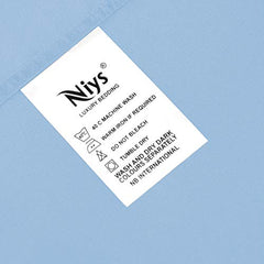 NIYS Luxury Bedding 100% Egyptian Cotton 40CM/16 Extra Deep Fitted Sheets in 15 Colours (Pillow Pair, Sky Blue)