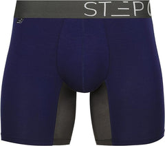 STEP ONE   Mens Bamboo Boxer Brief (Longer)   Anti Chafe, Moisture Wicking Underwear for Men   Ahoy Sailor   S