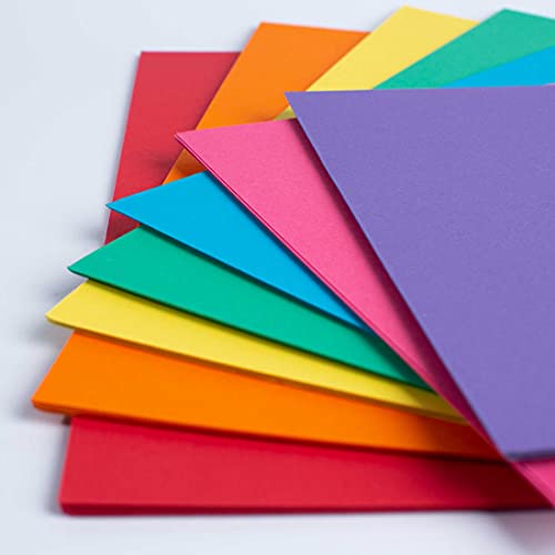 House of Card & Paper A4 160 GSM Card - Rainbow Coloured Card (Pack of 50 Sheets)