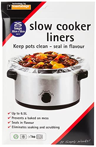 Toastabags Slow Cooker Plastic Liner (Pack of 25) Transparent, Packing May Vary