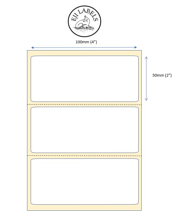 EJI Labels. 96 x Plain White Labels. Self Adhesive Address Labels. 100x50mm. Sticky. Blank Postage Stickers.