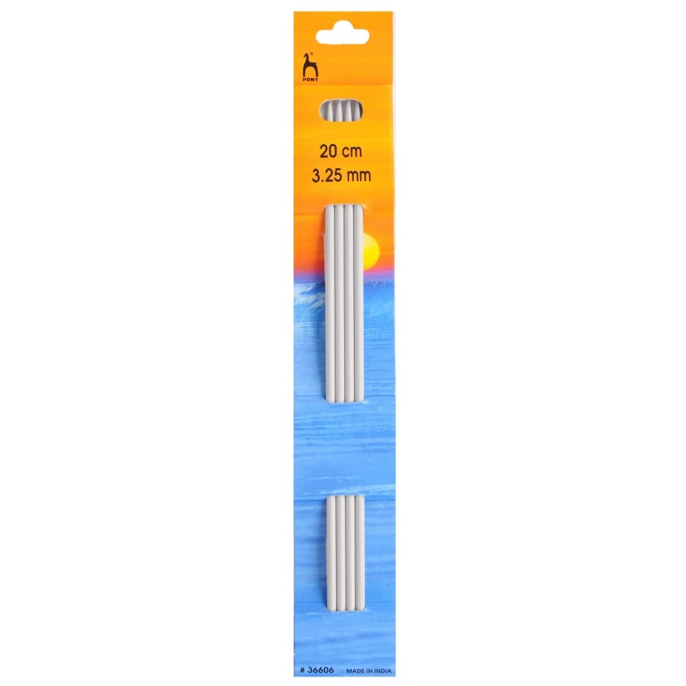 Pony P36609 Double Ended Knitting Pins, Aluminium, Multi-Colour, 4mm