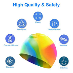 Darbermu Kids Swimming Cap for Girls Boys Children, Silicone Swim Cap for Kids Children Boys and Girls, Stretchable and Comfortable Swimming Hats, Anti slip Swim Cap Swimming Hat, 21.5*19CM