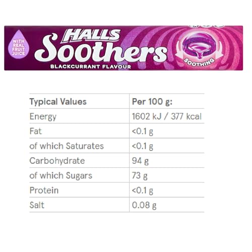 Halls Soothers 5X 45g Mixed Flavour Drops Mints Cherry, Strawberry, Peach & Raspberry, Blackcurrant, Honey & Lemon Bundle