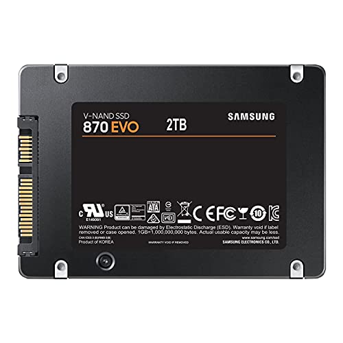 Samsung SSD 870 EVO, 2 TB, Form Factor 2.5 Inch, Intelligent Turbo Write, Magician 6 Software, Black