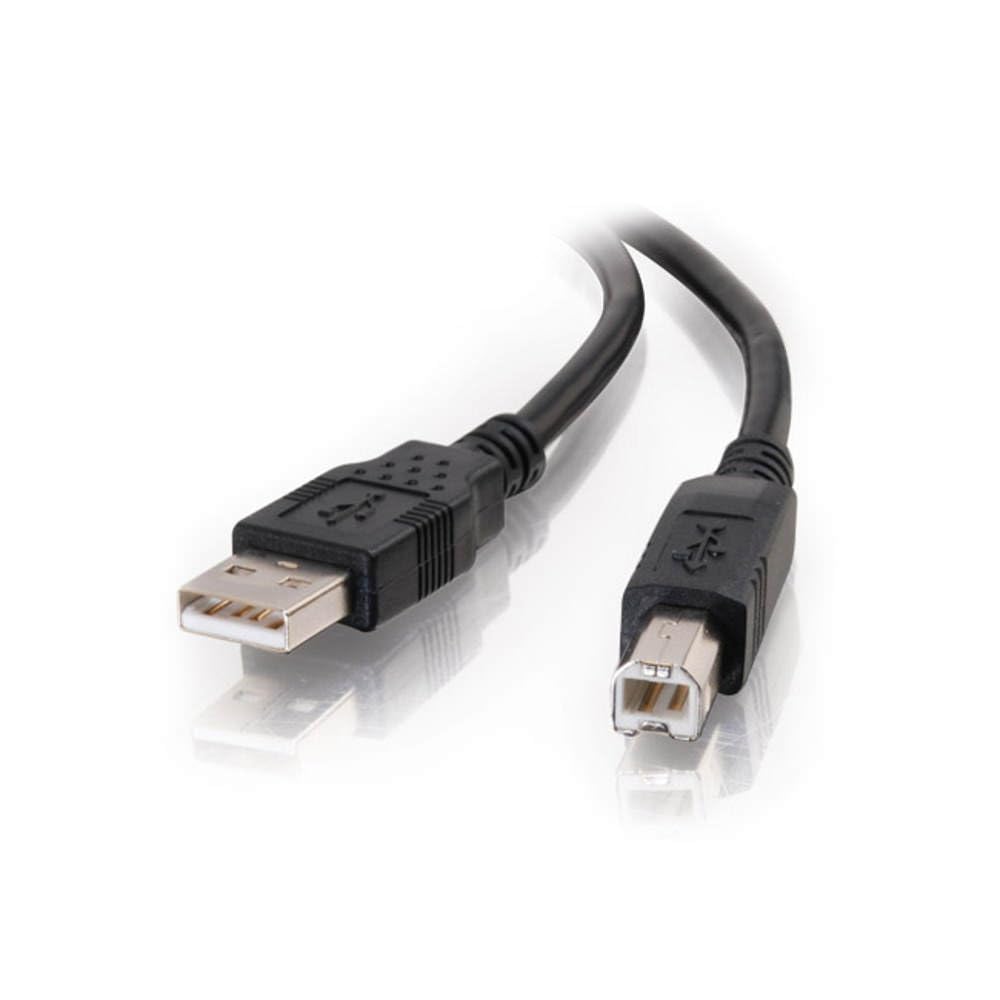 C2G 2M USB Printer Cable, USB 2.0 A to B Lead. Compatible with printers and scanners from HP, Epson, Brother, Samsung, Cannon and all other USB A/B devices, Black