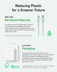 Anker USB-C to Lightning Cable, 541 Cable (Natural Green, 3ft), MFi Certified, Bio-Based Fast Charging Cable for iPhone 14 14pro 14pro Max 13 13 Pro 12 11 X XS XR 8 Plus (Charger Not Included)