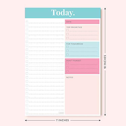 Sweetzer & Orange Daily Planner Notepad - Undated Productivity Organiser with Tear-Away Agenda to Do List Notepad - Stationery for University Students, Home & Work Office- 52 Sheets- 17.7cm x 25.4cm