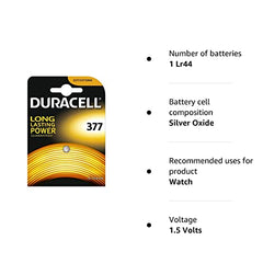 Duracell 377 SR626SW SB-AW AG4 1.55v Silver Oxide Watch Battery