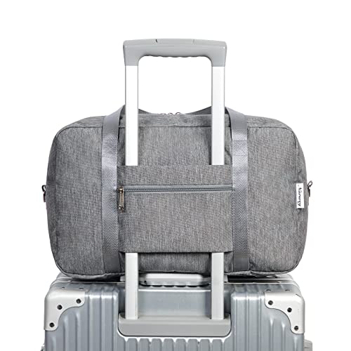 for Ryanair Airlines Cabin Bag 40X20X25 Underseat Foldable Travel Duffel Bag Holdall Tote Overnight Carry on Luggage for Women and Men 20L (Grey)