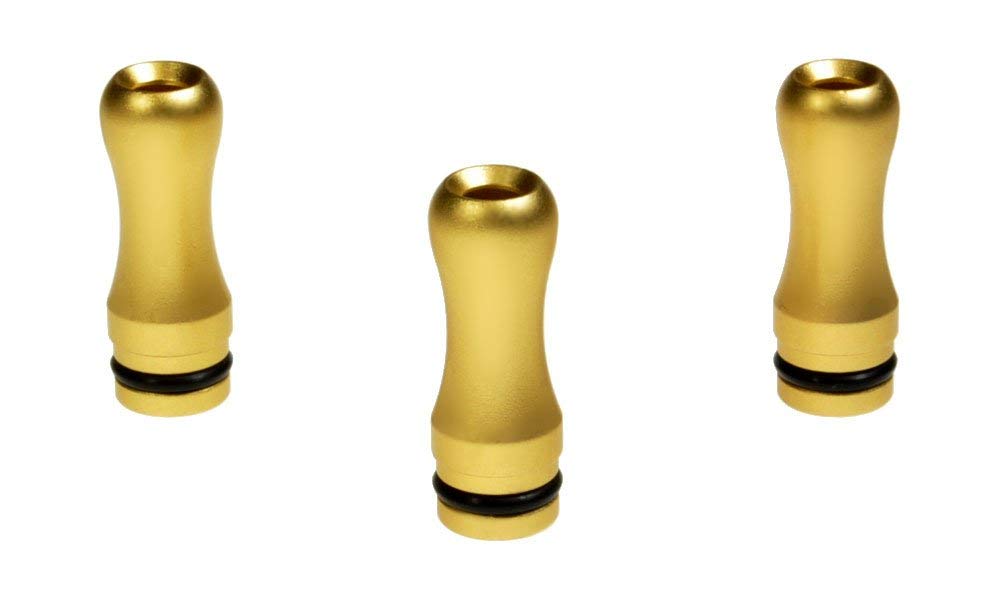 Armerah Baton 510 Drip Tip e-cig Mouthpiece Short/Aluminium/Solid 3 Pack in Gold