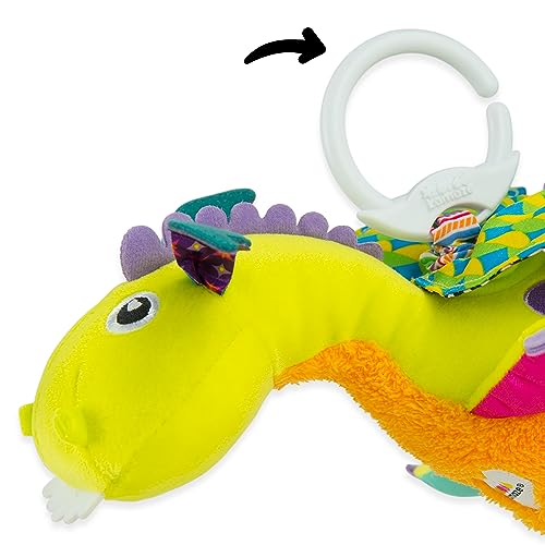 LAMAZE Flip Flap Dragon, Clip on Pram and Pushchair Newborn Baby Toy, Sensory Toy for Babies Boys and Girls from 0 to 6 Months