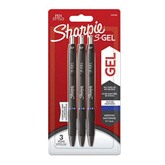 Sharpie S-Gel   Gel Pens   Medium Point (0.7mm)   Blue Ink   3 Count