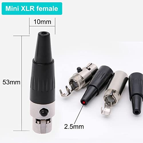 XMSJSIY 4Pin Mini XLR Connector TA4F Adapter Female Plug Mic Microphone Audio Connector,Mini XLR Cable Ends Replacement F-Plug Audio Socket-4PCS