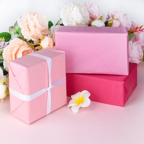 PLULON 60 Sheets Valentine Day Baby Shower Decorations Pink Tissue Paper Bulk, Coloured Gift Wrap Tissue Paper Sheets for Packaging Birthday Gift Wrapping Wedding Baby Shower Easter Decorations