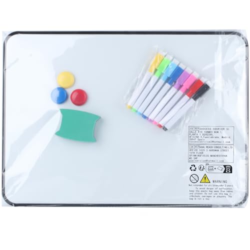 Dry Erase Whiteboards, A4 Size Small Double Sided White Boards, with Dry Erase Pens, Eraser, Magnets for School Home Office Classroom Kids Children Students Drawing Writing - 30x21 cm