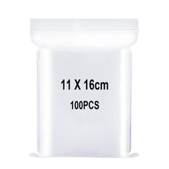 Resealable Clear Plastic Bags, Sealed Bag, Storage Bag, Press Seal Bags, Thickening and Durable, Apply to Kitchen, Office Supplies, Stationery Storage ect. 4.3x6.3 inches(11x16cm) 100PCS