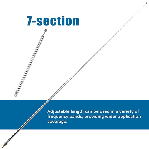 VooGenzek 2 PCS 100cm 7 Section Replacement Telescopic Aerial Antenna, DAB FM Antenna Replacement, Portable Radio Antenna, for DAB AM/FM Stereo Reception