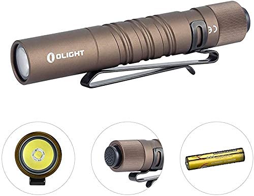 OLIGHT i3T EOS Penlight Torch 180 Lumens Mini AAA EDC Flashlight Everyday Carry Pocket Outdoor Gear for Dog Walking, Hiking, Camping, Jogging, Maintenance (Desert Tan)