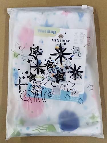 MIXIDON Wet Bag, Waterproof Wet Dry Bag for Swimsuits, Cloth Nappy Wet Bag, Outdoor Organiser Bag for Baby Items, Wet Dry Clothes Bag, Pattern 6