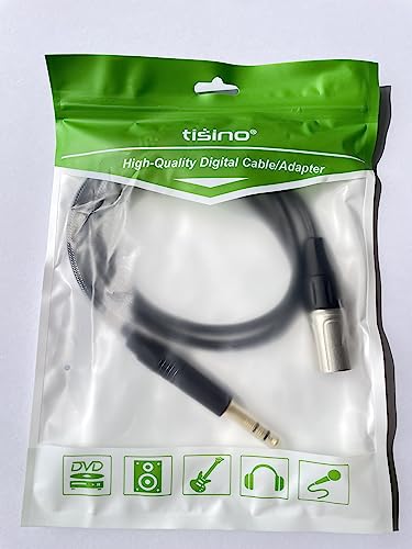 Tisino 6.35mm Jack to XLR Cable, Nylon Braid Quarter inch 1/4 inches TRS Stereo Jack to XLR Male Balanced Interconnect Cord Patch Lead - 1m