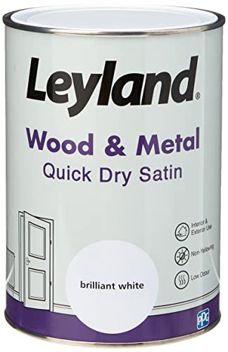 Leyland Wood & Metal Quick Dry Satin, Brilliant White, 1.25 Litre