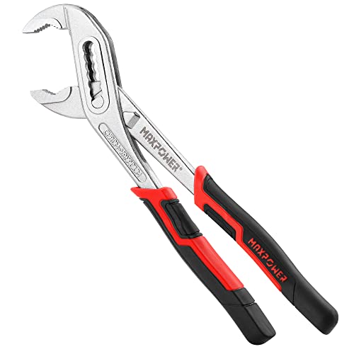 Water Pump Pliers 250mm(10 inches), MAXPOWER Slip Joint Pliers Tongue-and-Groove Pliers Multigrip Groove Joint Plumbing Clamp for Tightening & Loosening Nuts, Bolts, Pipe