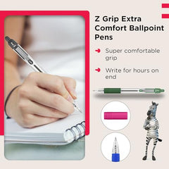 Zebra Pen Z Grip Assorted Ballpoint Pens with Pocket Clip 8pk Retractable Assorted Ink Ballpoint Pens, Reliable Assorted Biro Pens Multipack for Everyday Use Design, New Pack Size 8pk