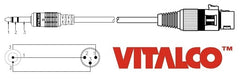 VITALCO XLR Female to 6.35 Jack Stereo Male Adapter 1/4 Jack TRS to 3 Pin Microphone Audio Cable