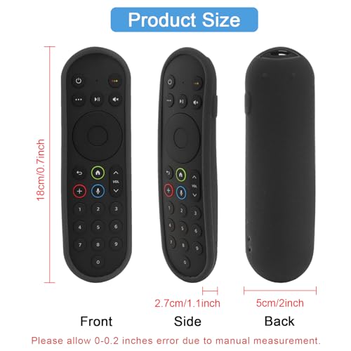 YiBiChin Protective Remote Case Fit for Sky Q Box Touch/Non-Touch Remote Control, Remote Cover Also for Sky Glass/Sky Stream TV Remote, Shockproof - Black (Please Confirm Compatibility By Figure 2)