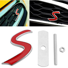 Xuniu 3D Metal S Front Grille Badge Emblem Decal For Mini Cooper R50 R52 R53 R56 R57